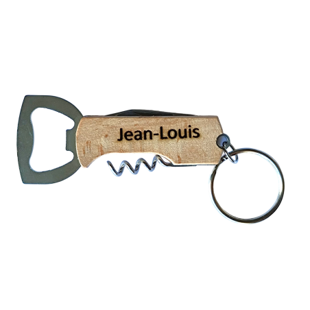 Porte-clé bois ouvre-bouteille